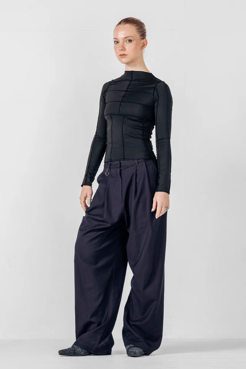Pinstripe Pants (Plum)