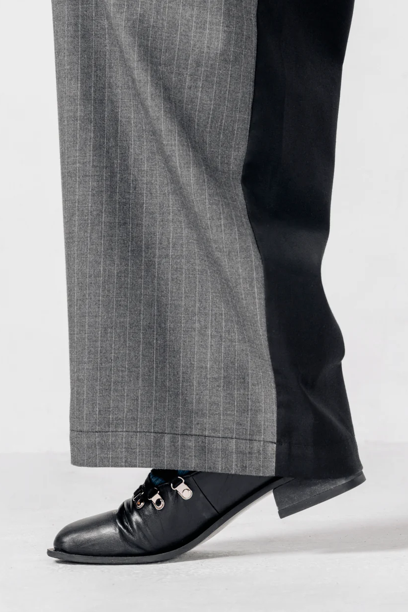 Track-suit Pant (Grey Pinstripe/Black)