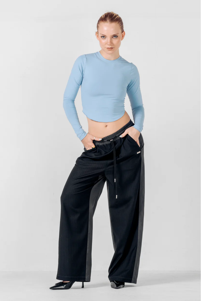 Track-suit Pant (Black Pinstripe/Grey)