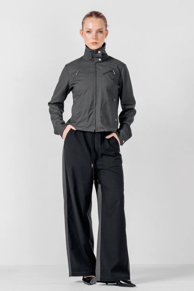 Track-suit Pant (Black Pinstripe/Grey)