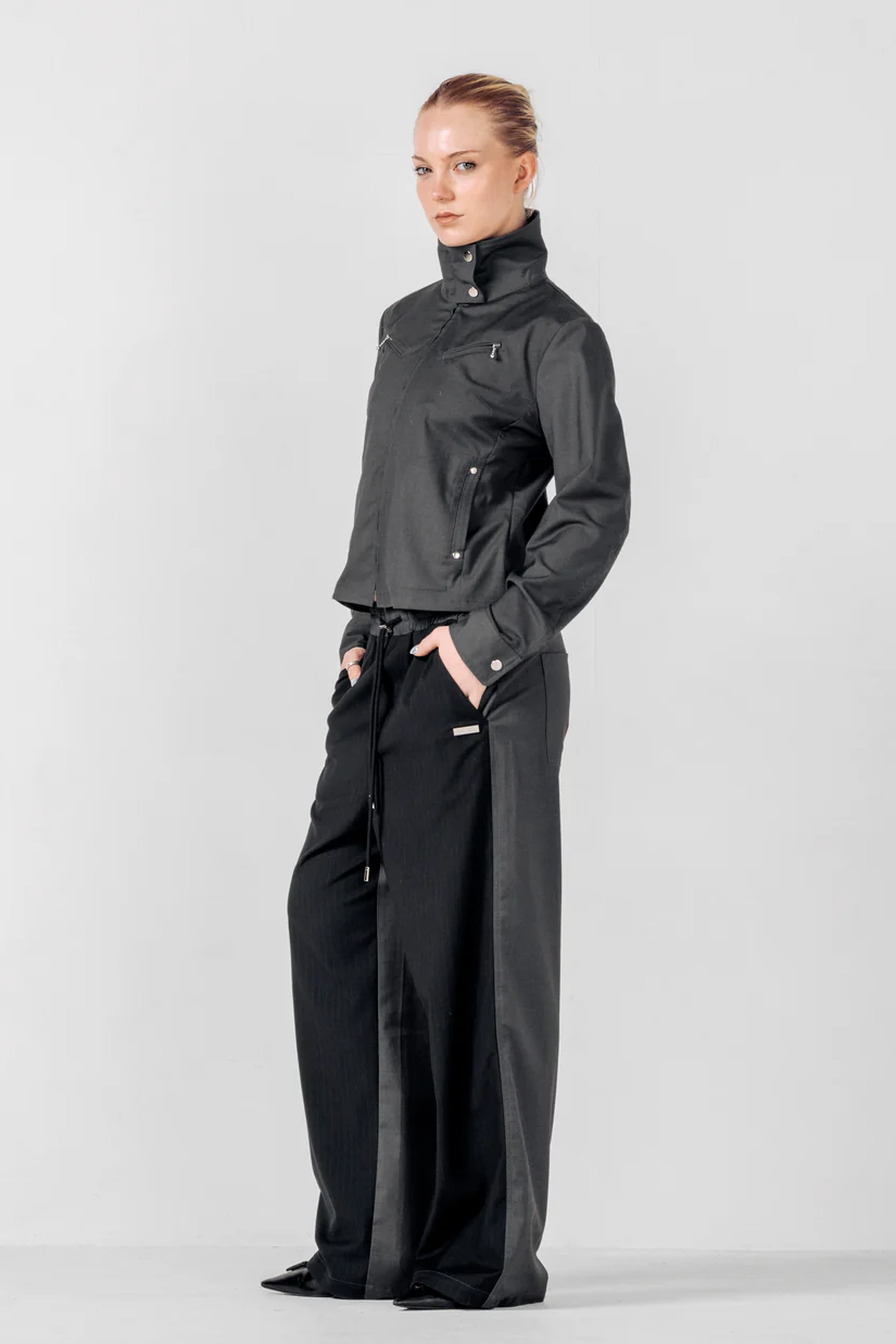 Track-suit Pant (Black Pinstripe/Grey)