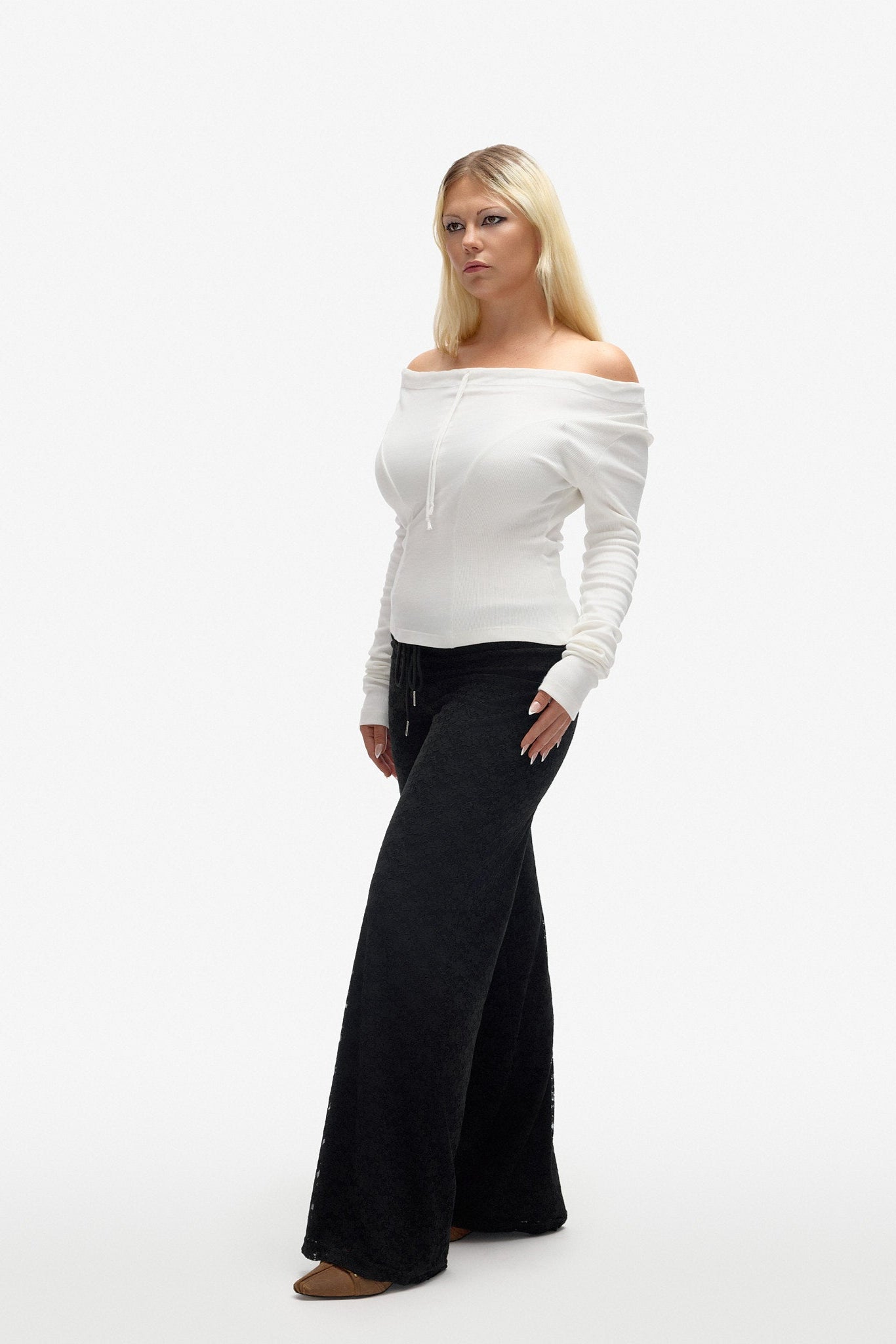 Lace Track Pant (Black)