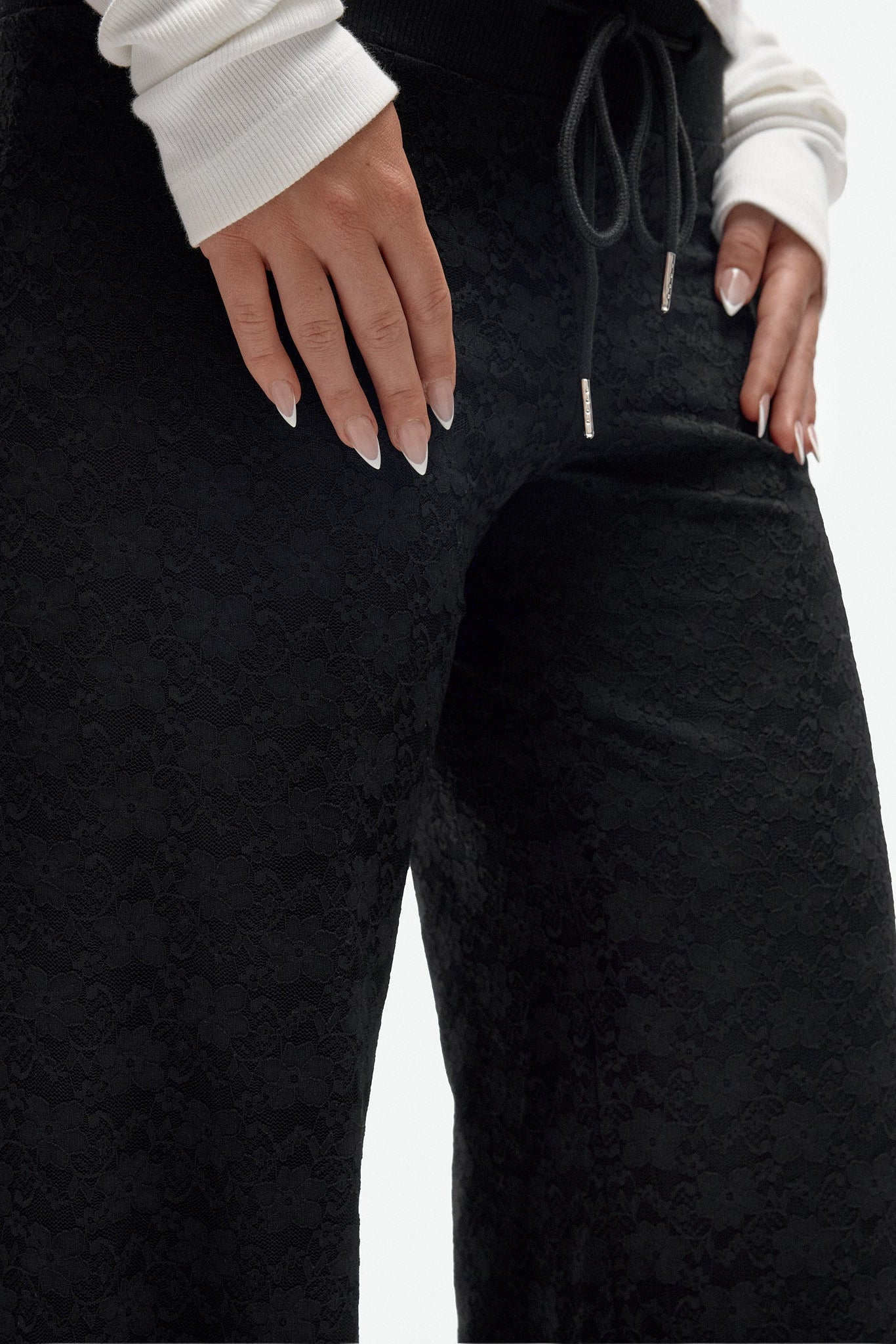 Lace Track Pant (Black)