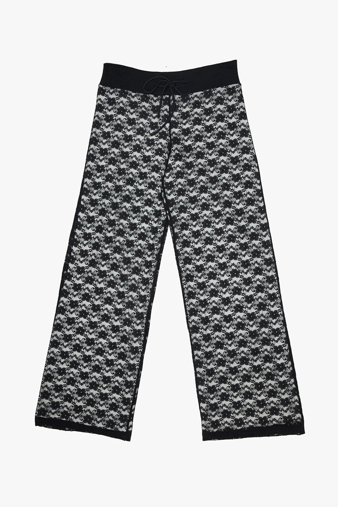 Lace Track Pant (Black/White)