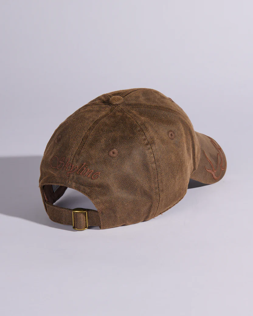 Bannered Waxed Cotton Cap (Burnt Brown)