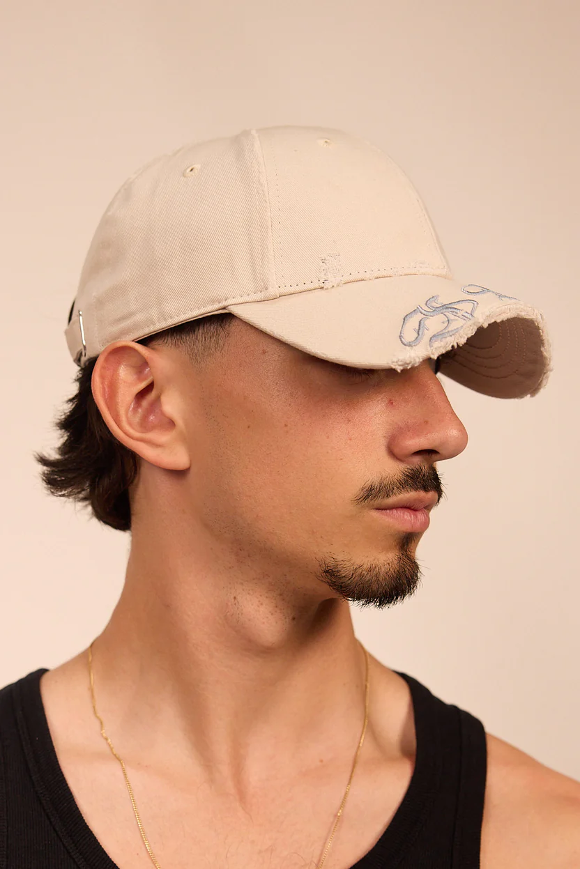 Cut-Off Brim Baseball Cap (Aged Bone)