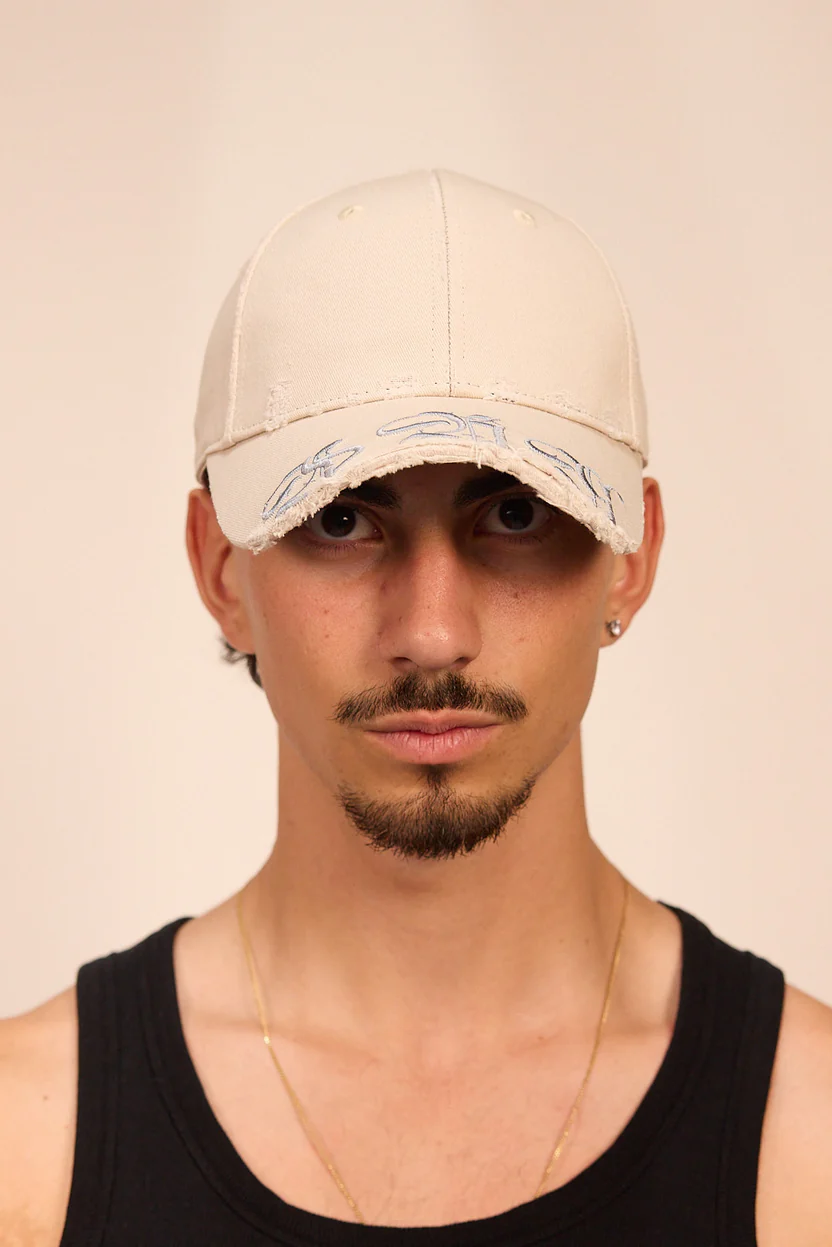 Cut-Off Brim Baseball Cap (Aged Bone)