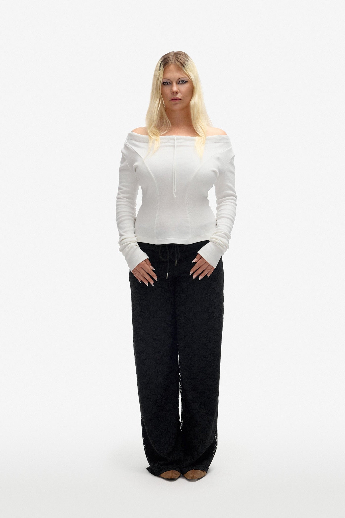Lace Track Pant (Black)