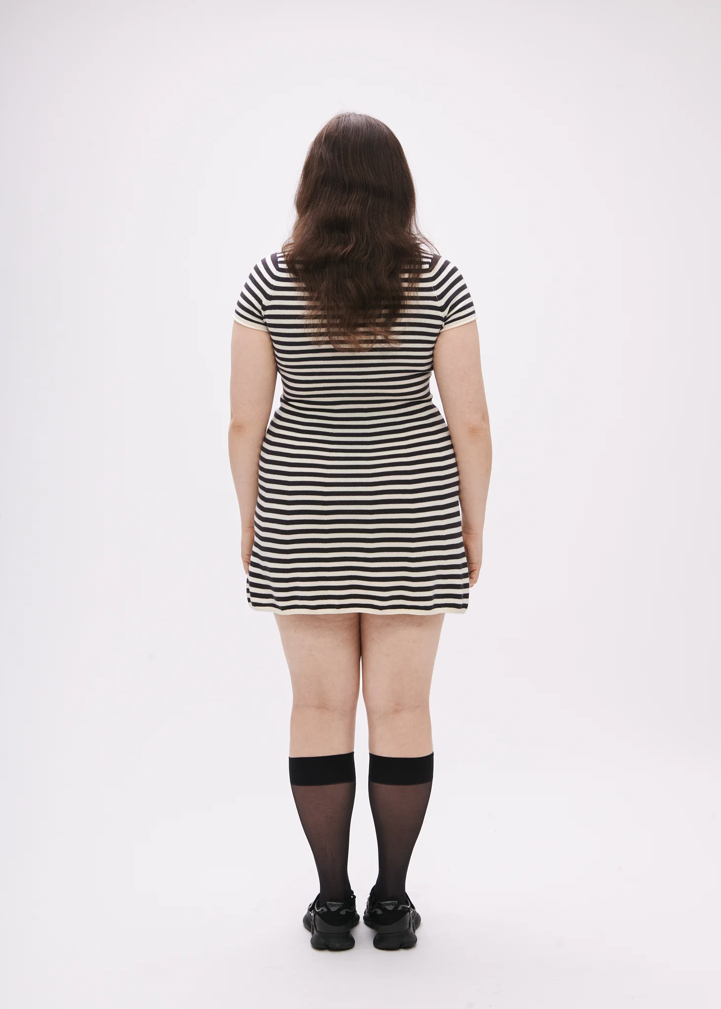 Off The Hook Dress (Cream/Charcoal)