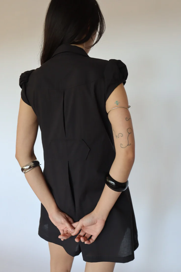 Baby Button Dress (Black)