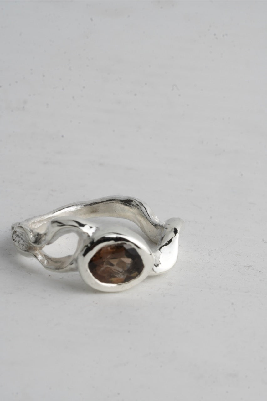 Trident Ring - Smoky Quartz