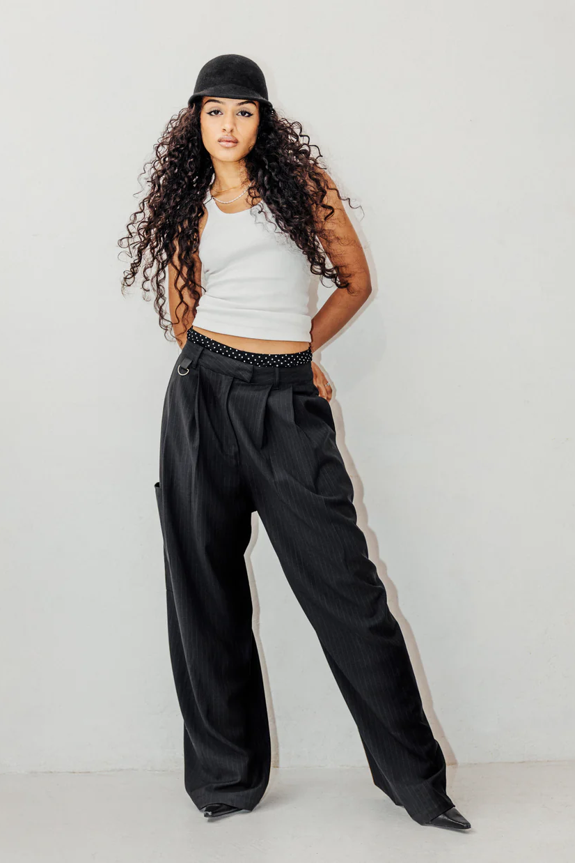 Pinstripe Pant (Black)