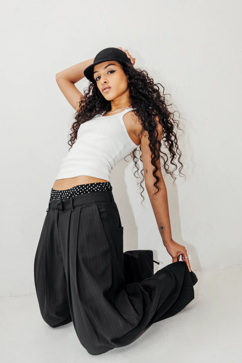 Pinstripe Pant (Black)