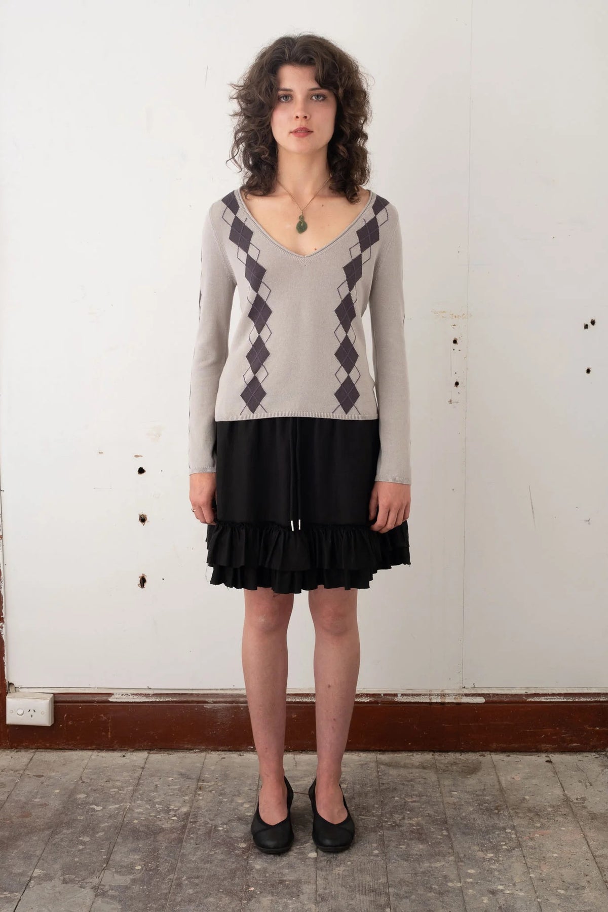 Exile Argyle Longsleeve (Cloud/Slate/Thistle)