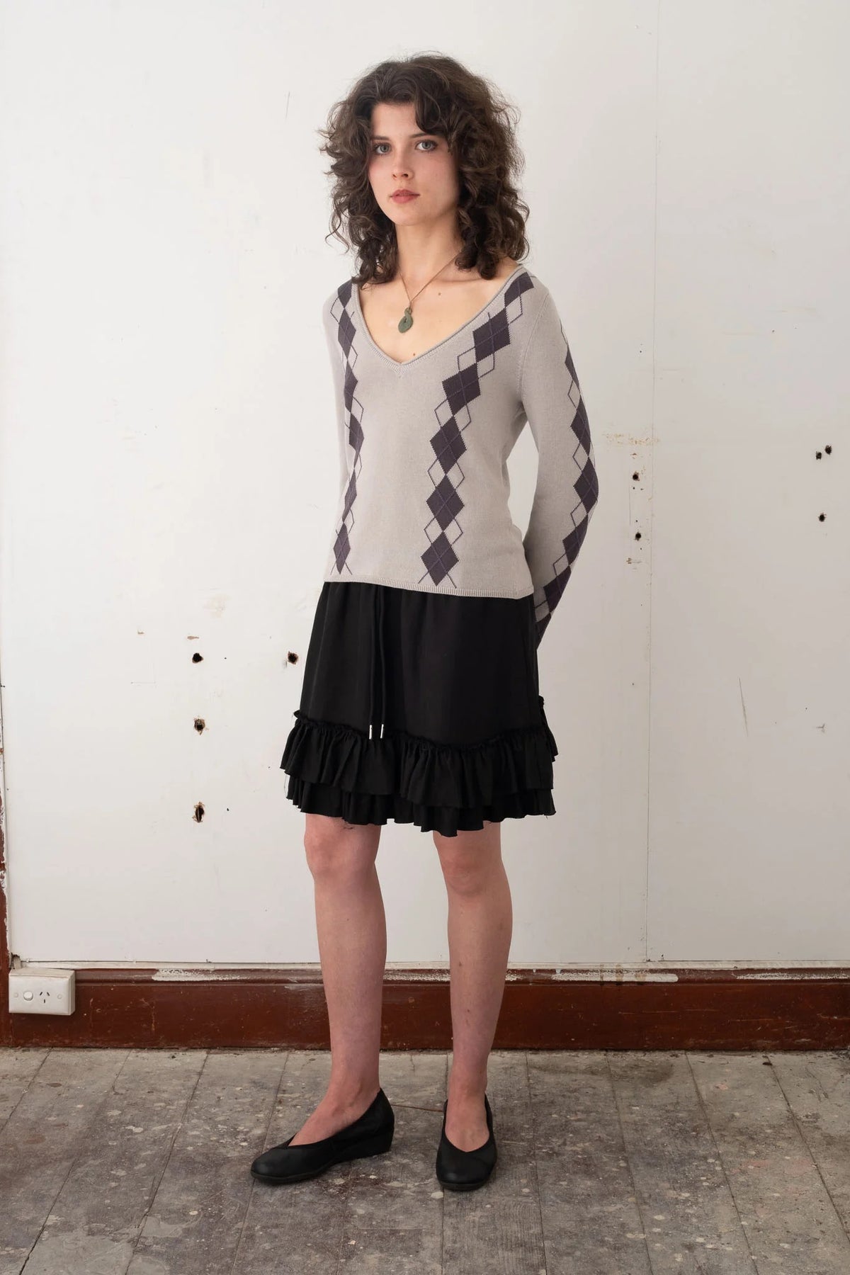 Exile Argyle Longsleeve (Cloud/Slate/Thistle)