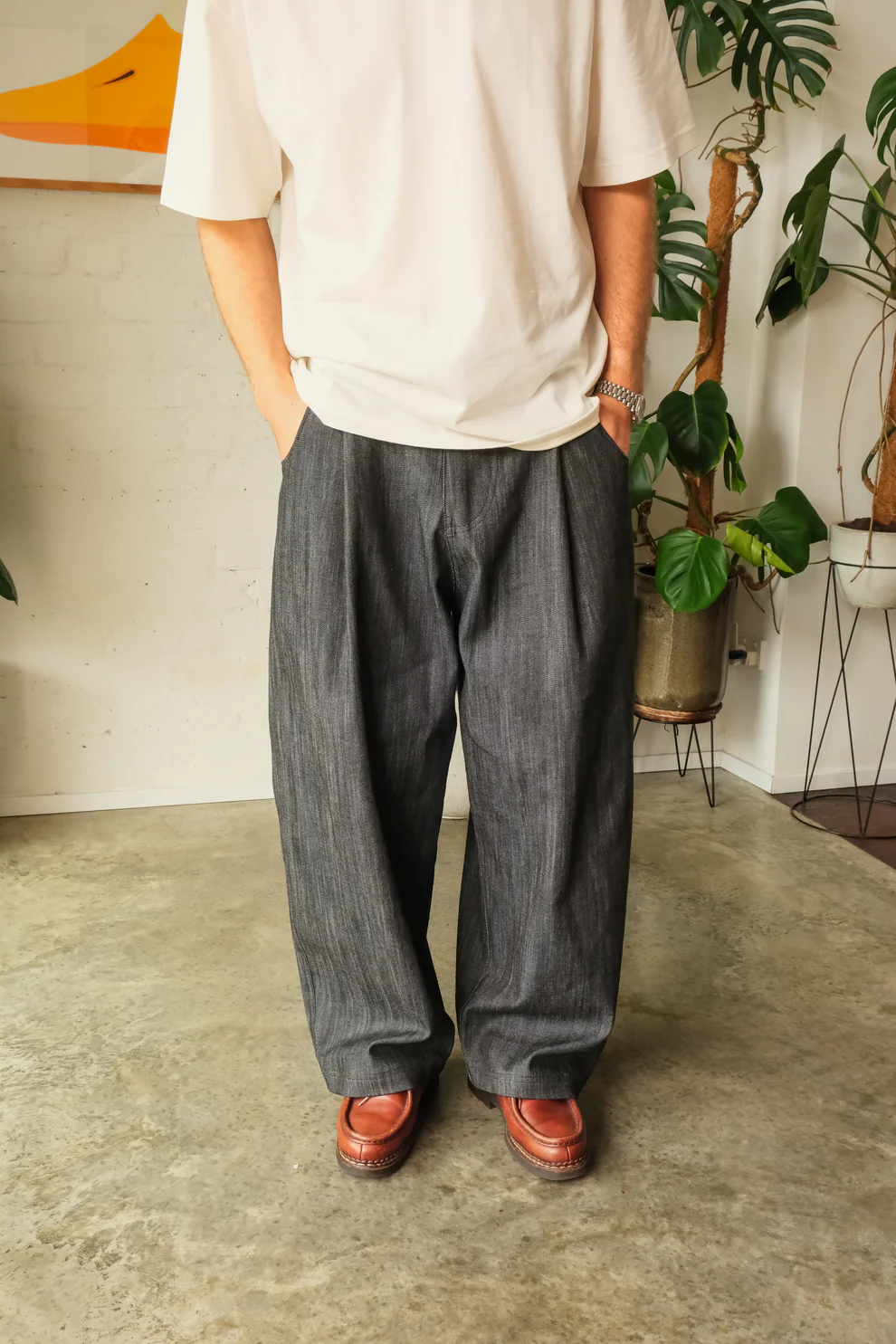 Pleated Jean (Graphite Grey)