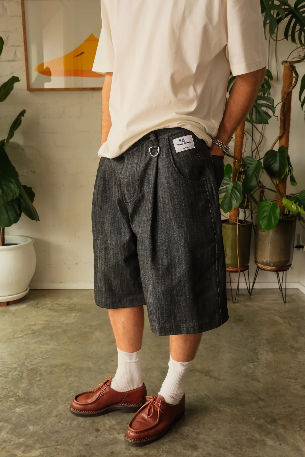 Pleated Shorts (Graphite Grey)