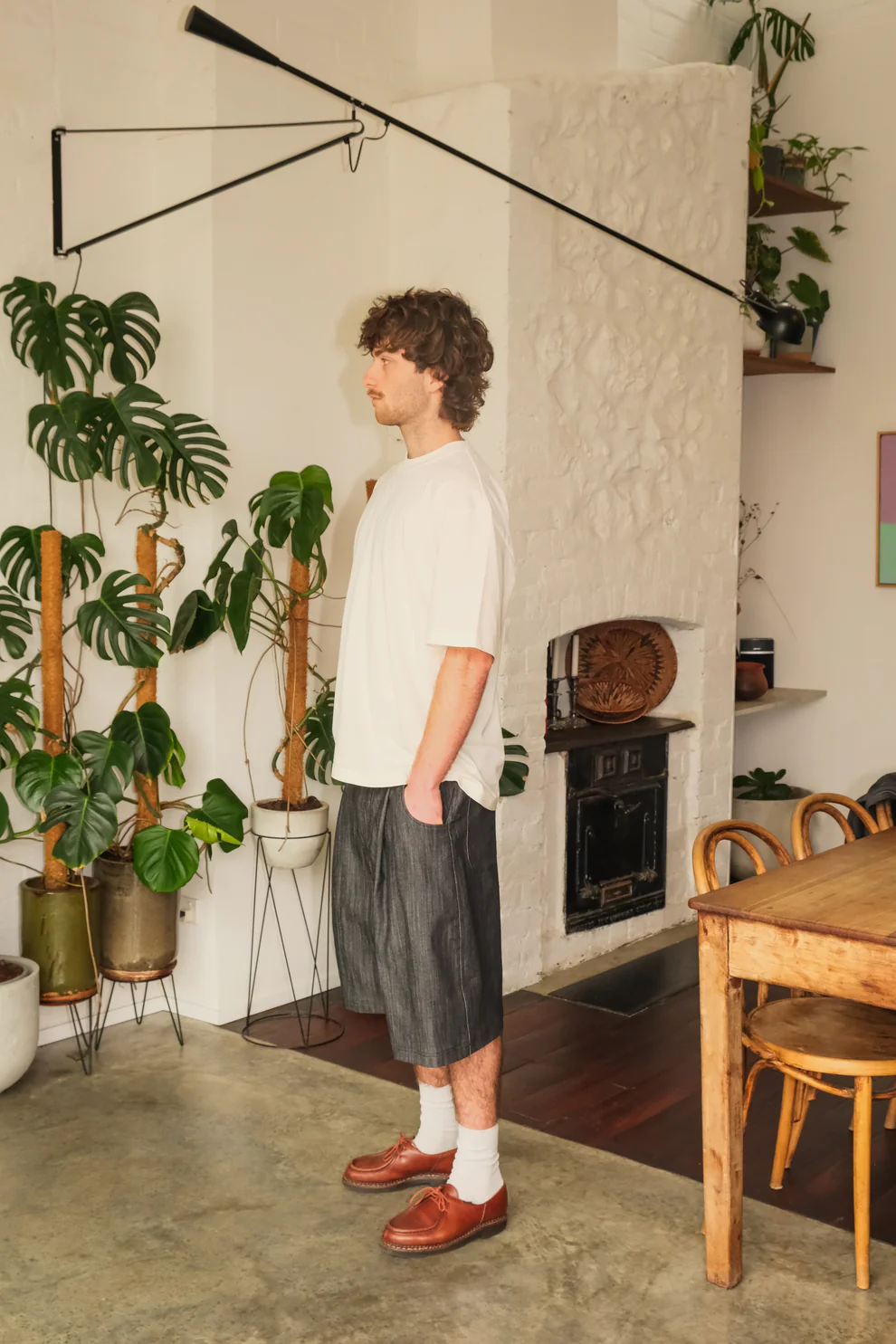 Pleated Shorts (Graphite Grey)