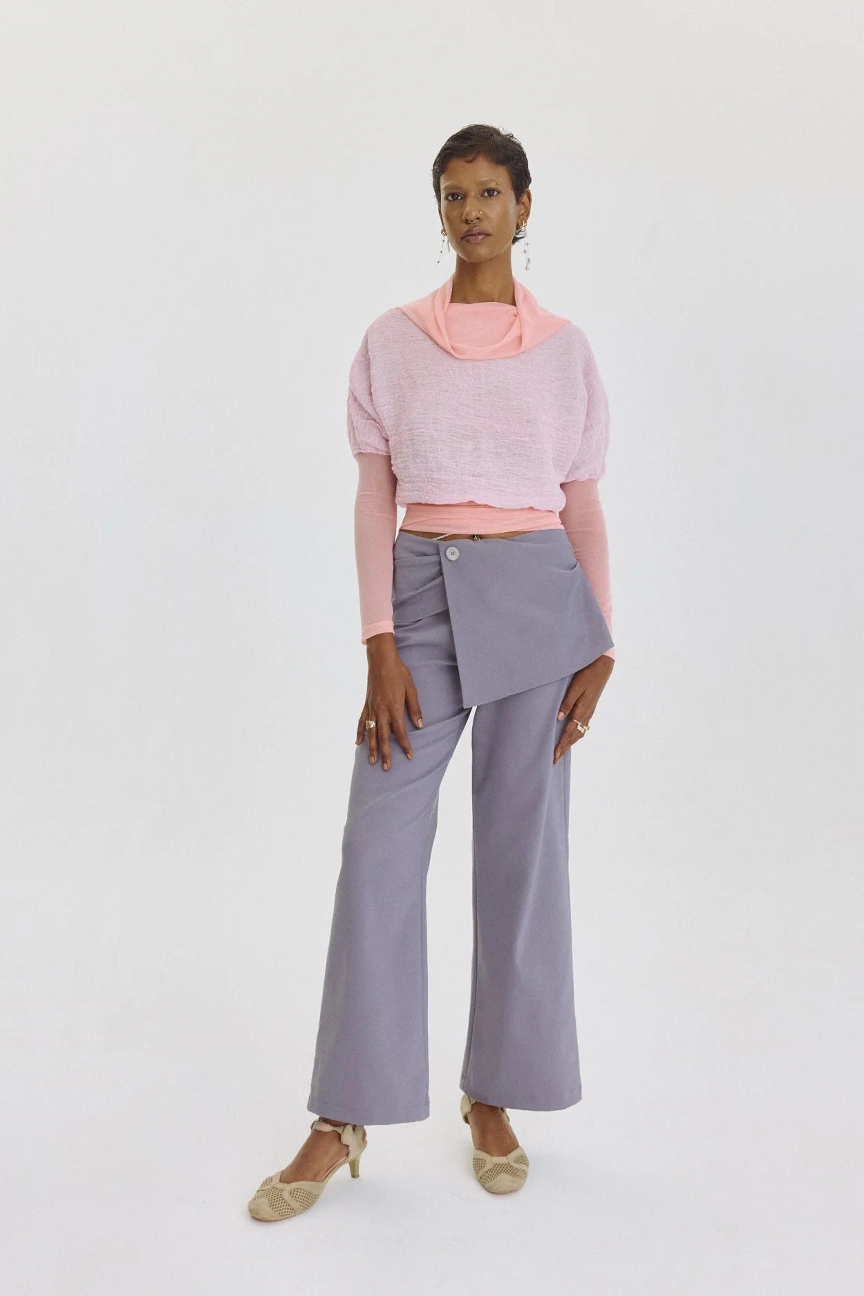 Draped Hip Skirt Pants