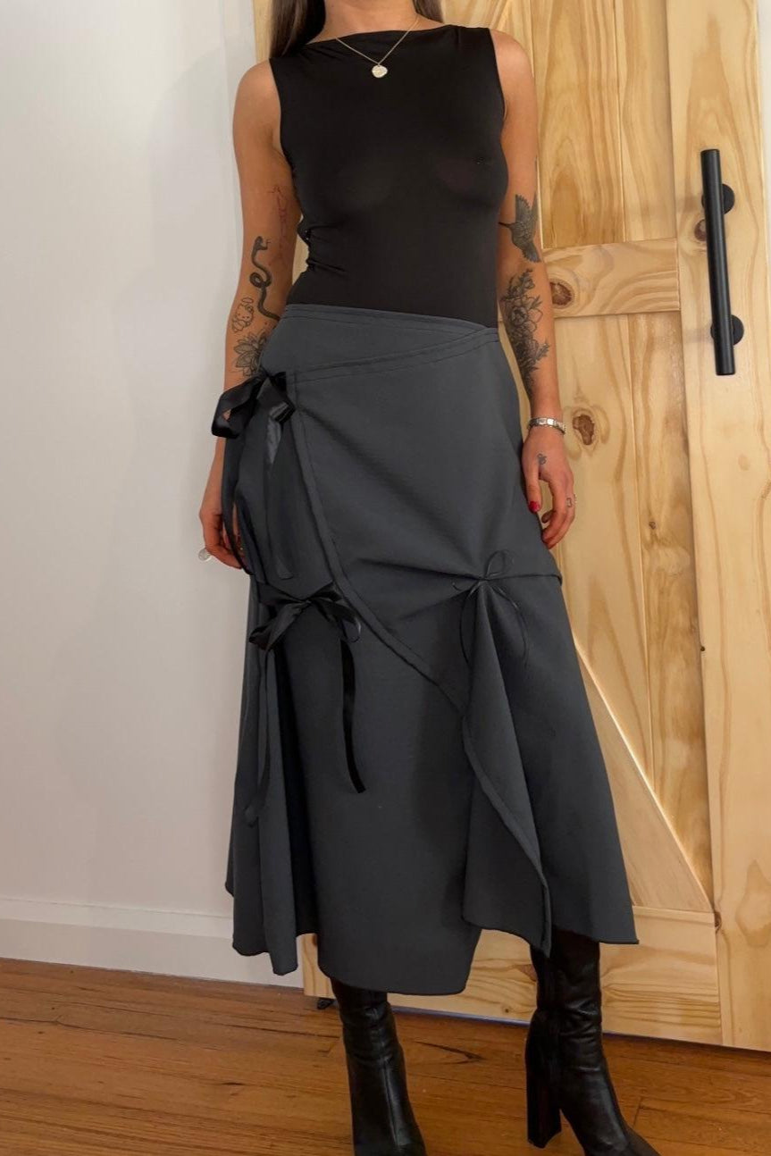 Charcoal Bow Skirt