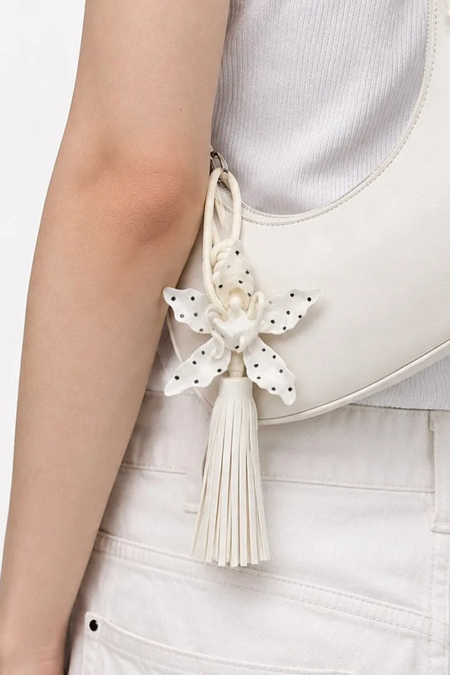 Dotted Orchid Bag Charm