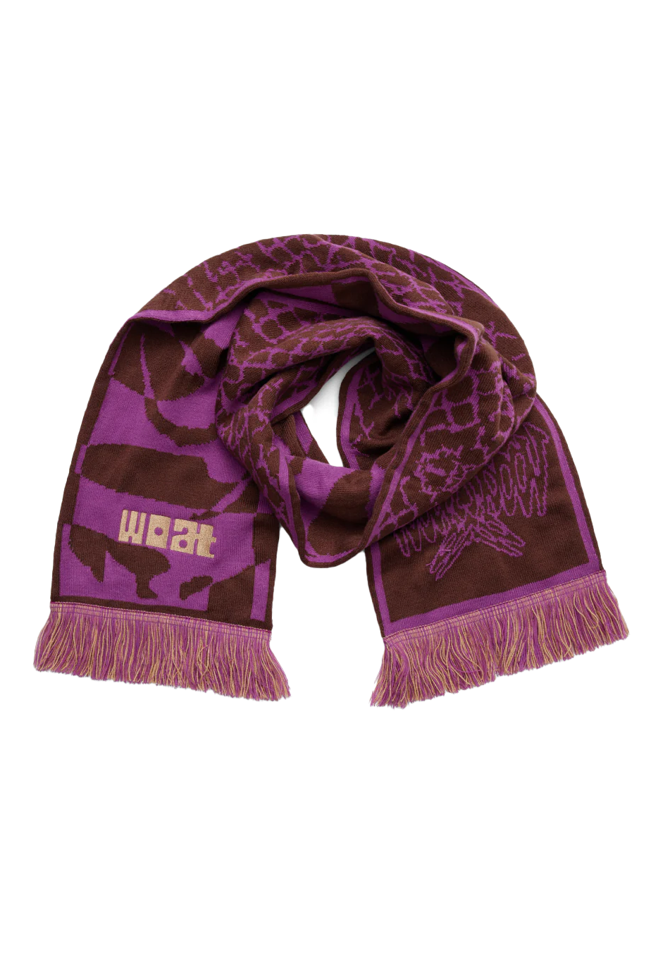 Symmetry & Reflection Scarf in Brown/Purple