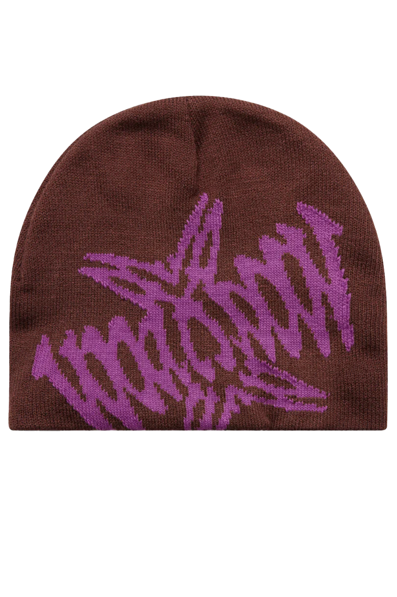 Symmetry & Reflection Beanie in Brown