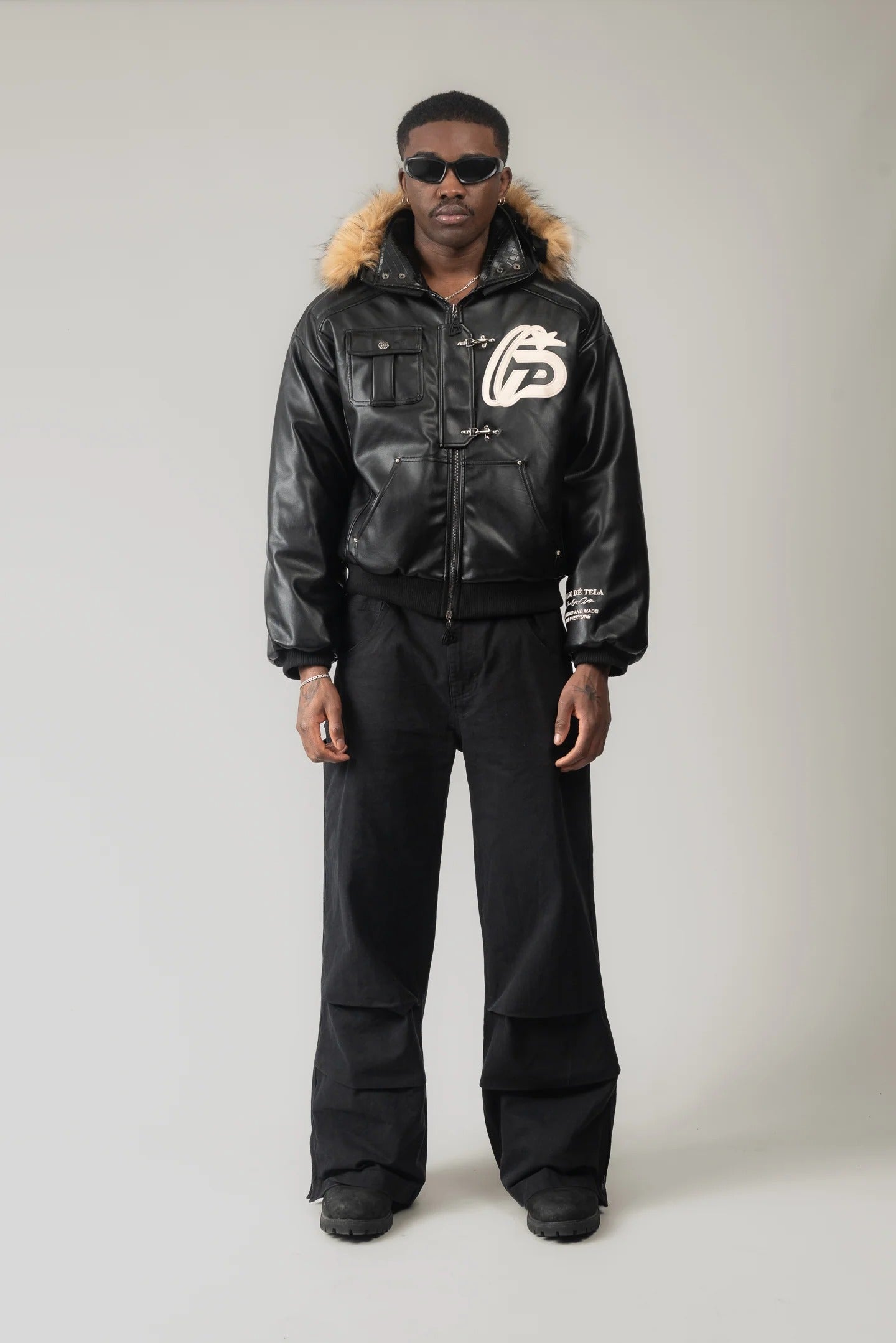 Buckle Work Leather Jacket