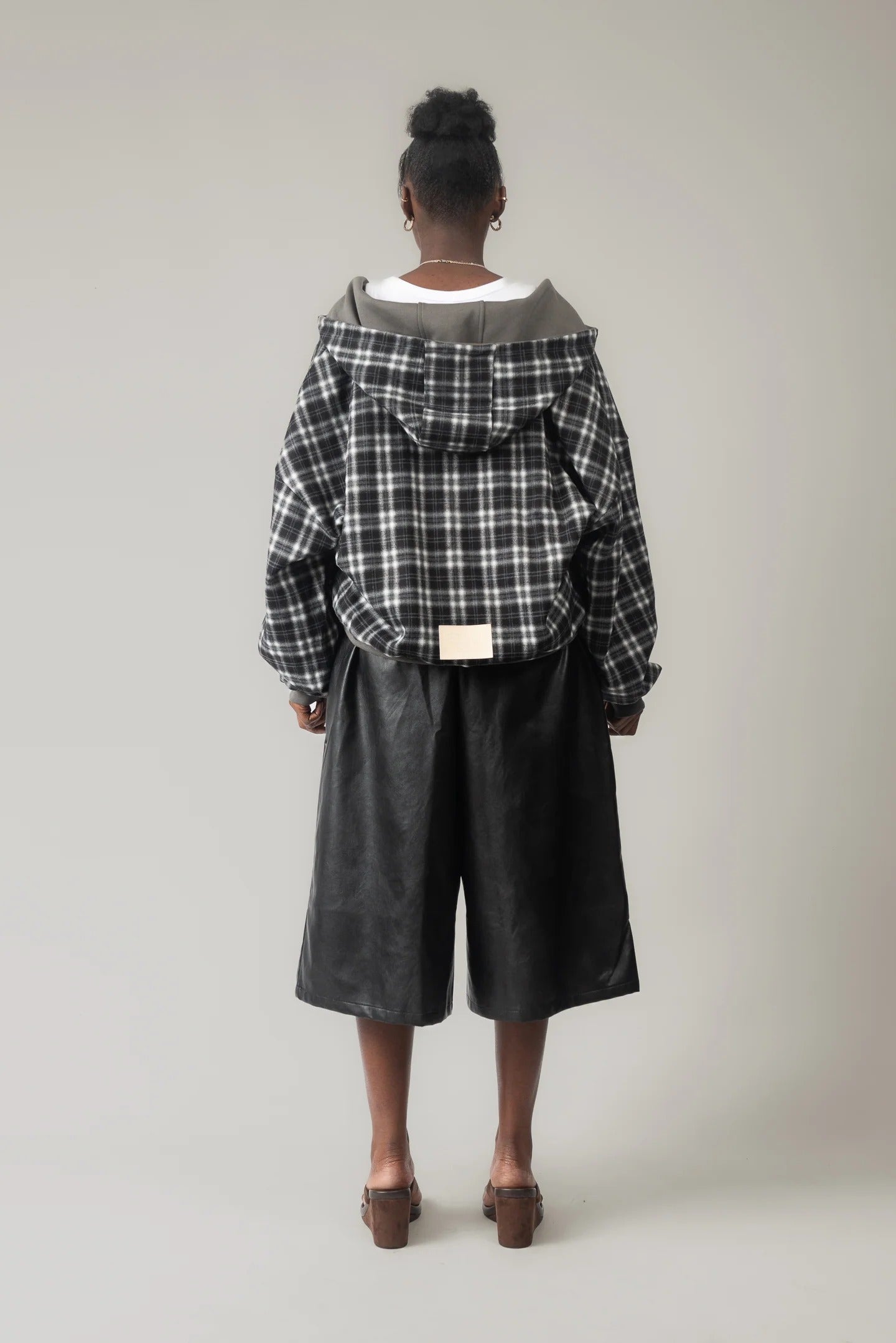 Reversible Zip-up Hoodie (Grey/Plaid)