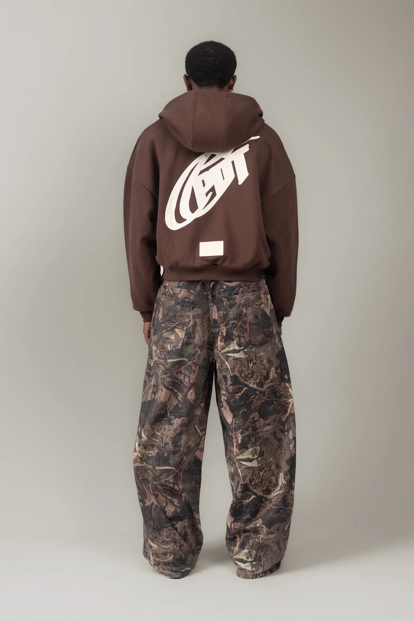 Reversible Zip-up Hoodie (Brown/Plaid)