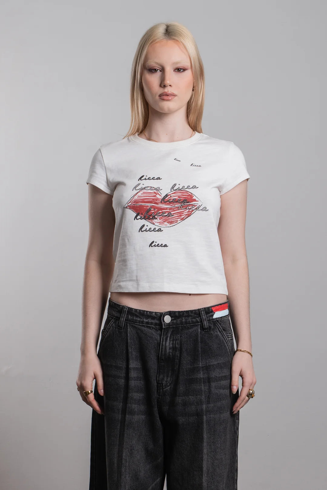Ricca Kiss Me Baby Tee White