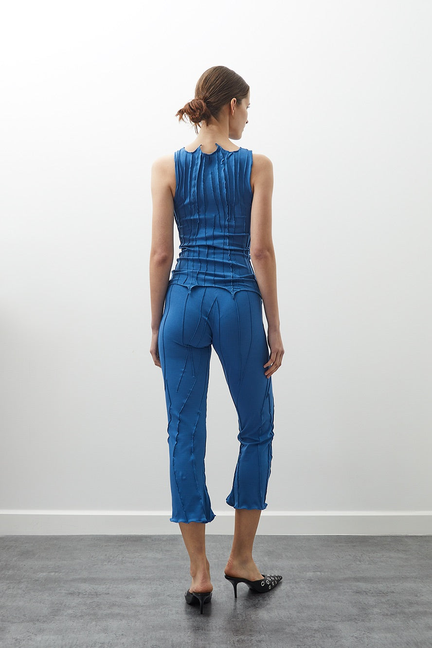 Mid-Calf Flared Pants (Indigo)