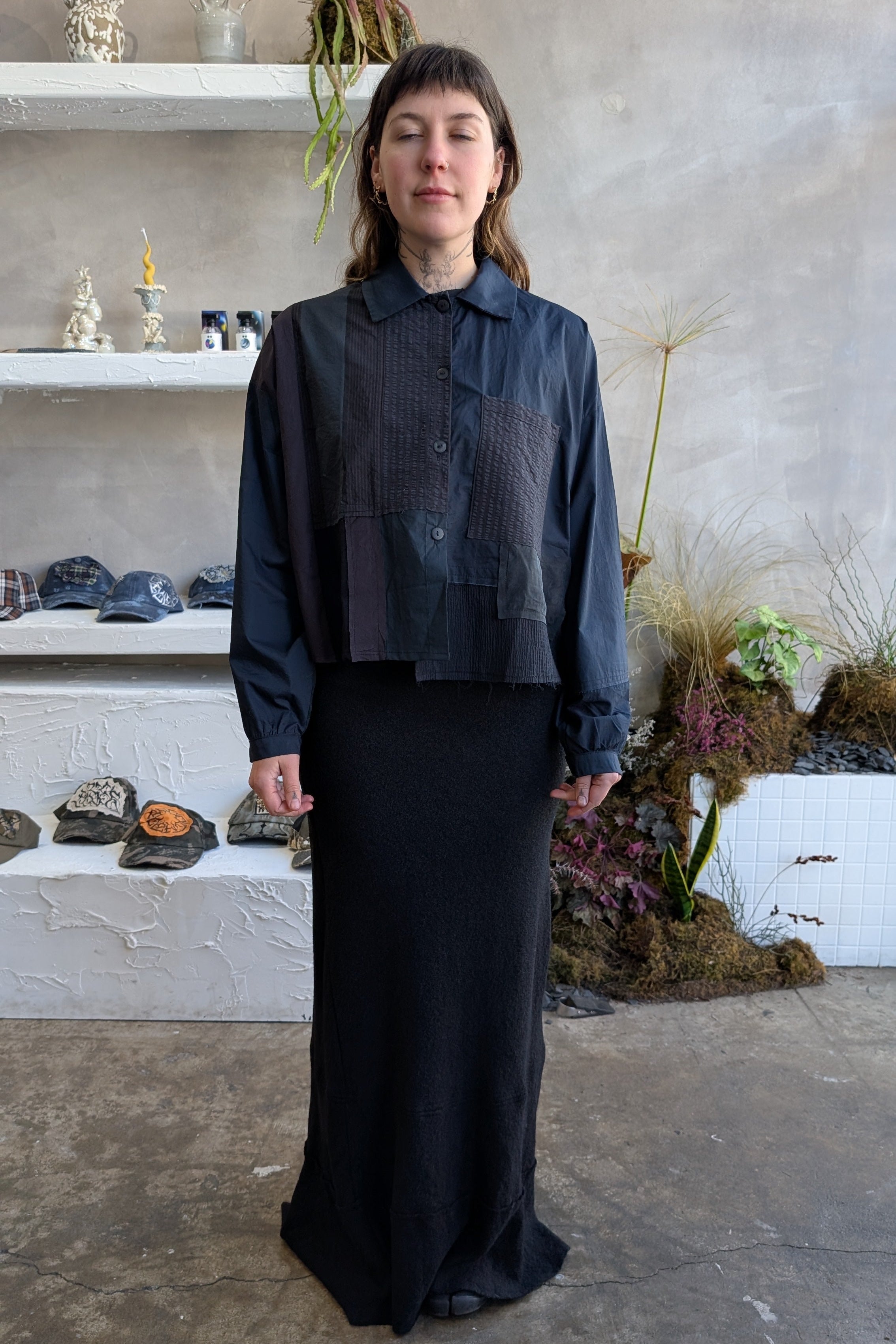 Abstract Patch Shirt (Black)