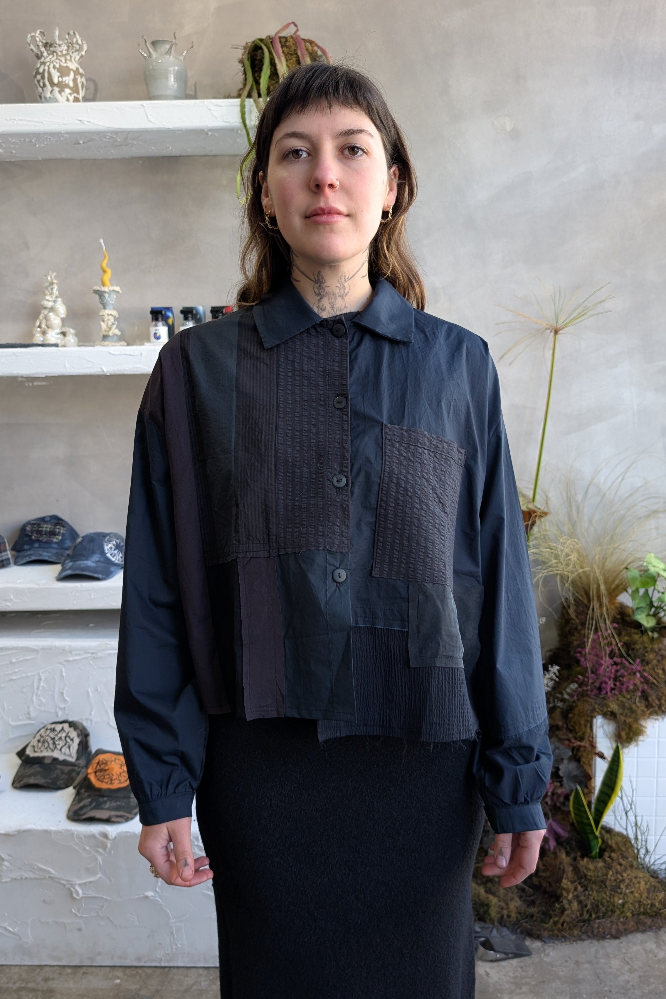 Abstract Patch Shirt (Black)
