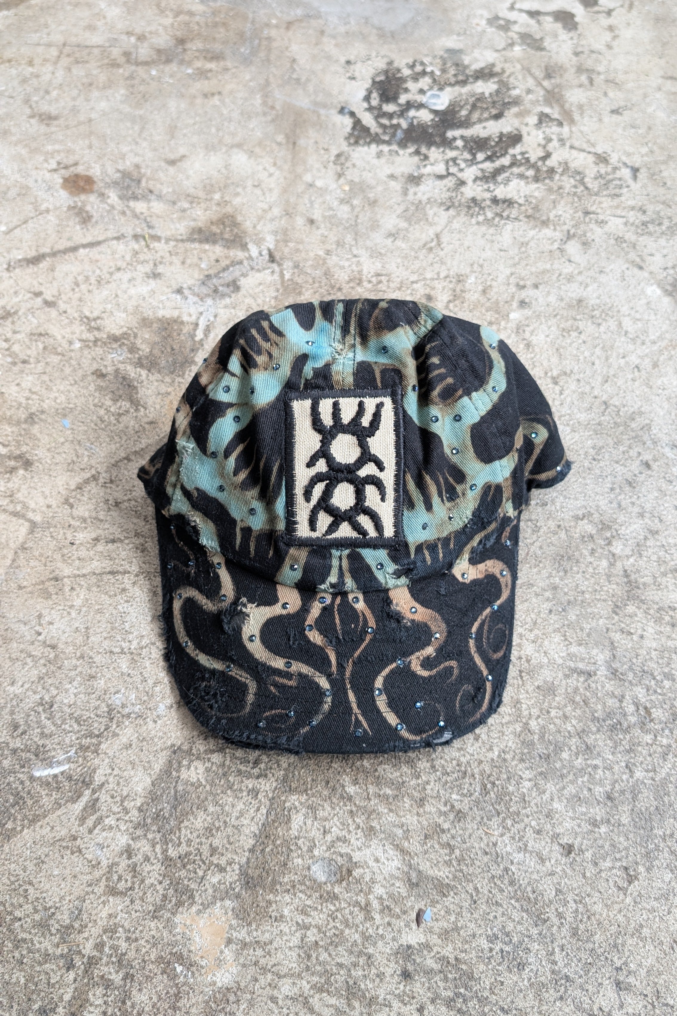 Reworked Embroidery Cap (Crystals)