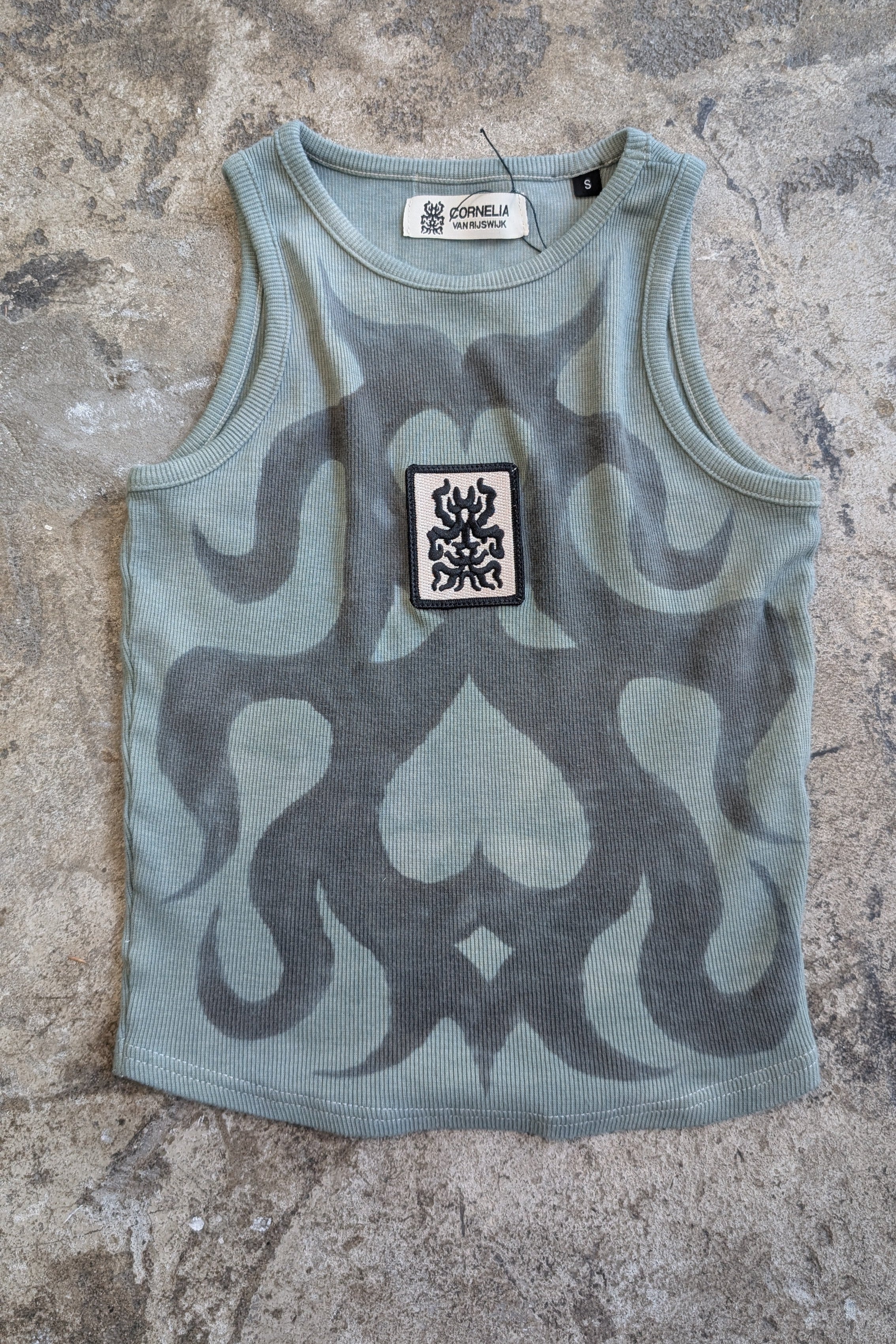 Reworked Tank Top w/ Patch (Grey Blue)