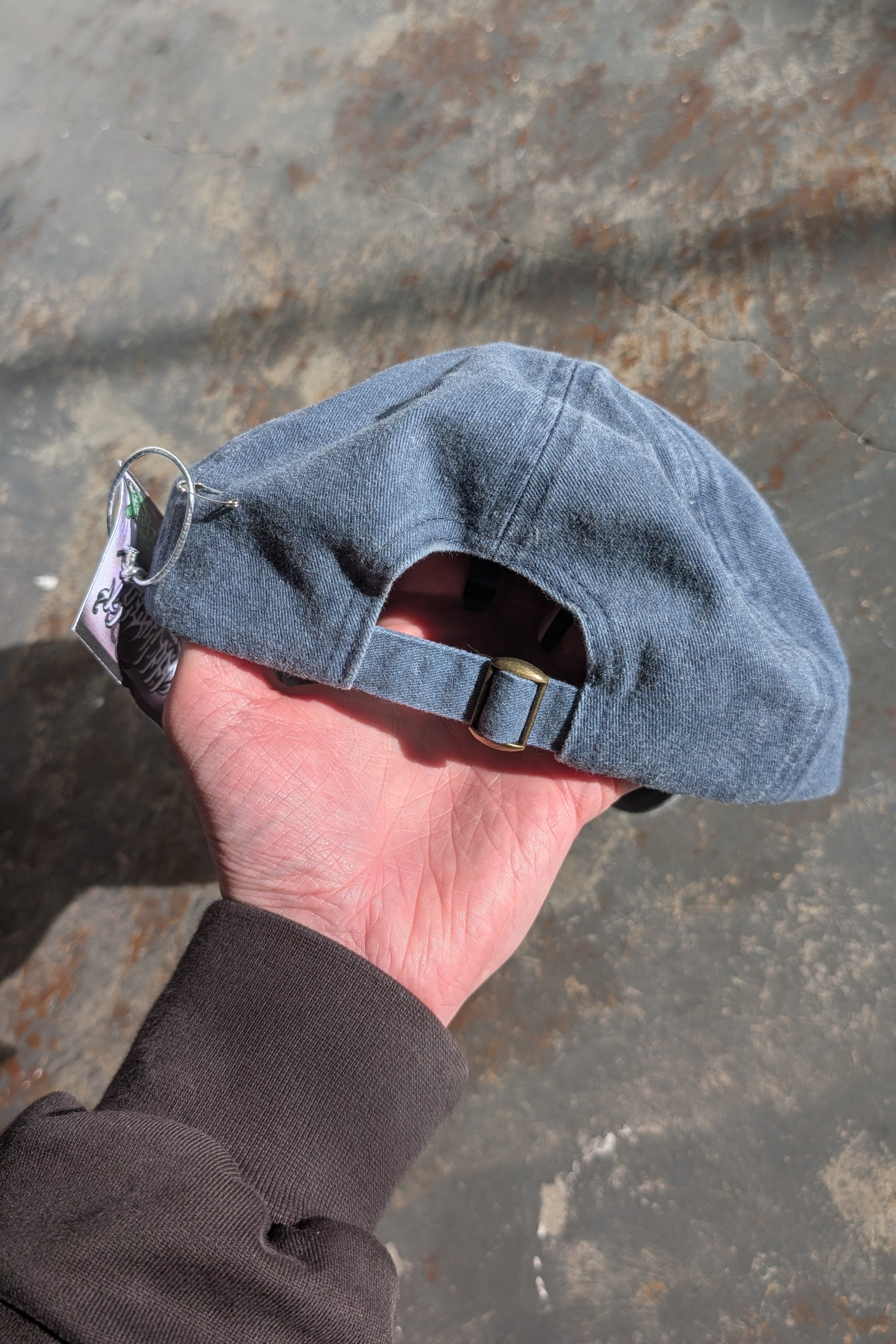 Distressed Cap (Navy/White Plaid)
