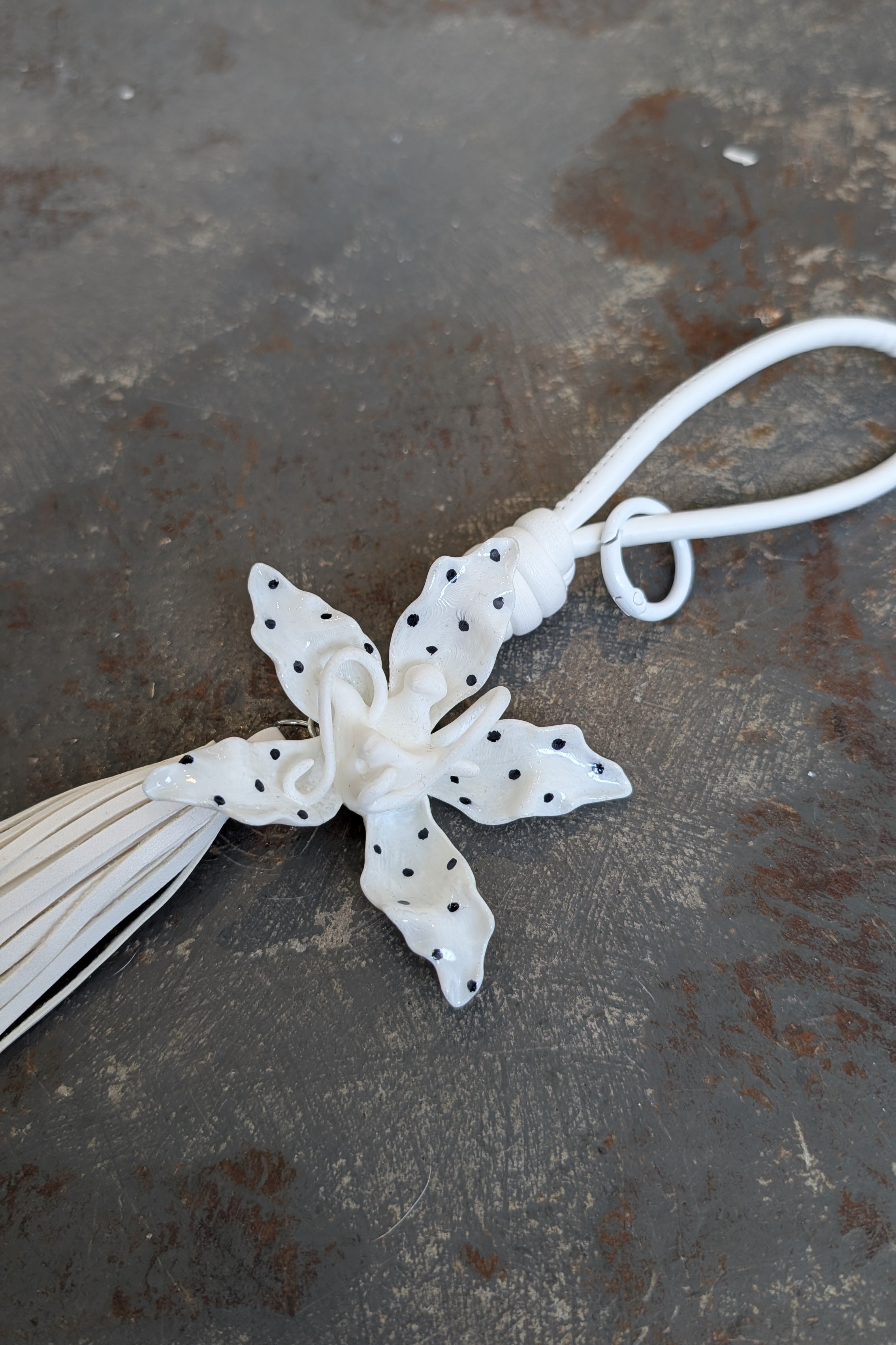 Dotted Orchid Bag Charm