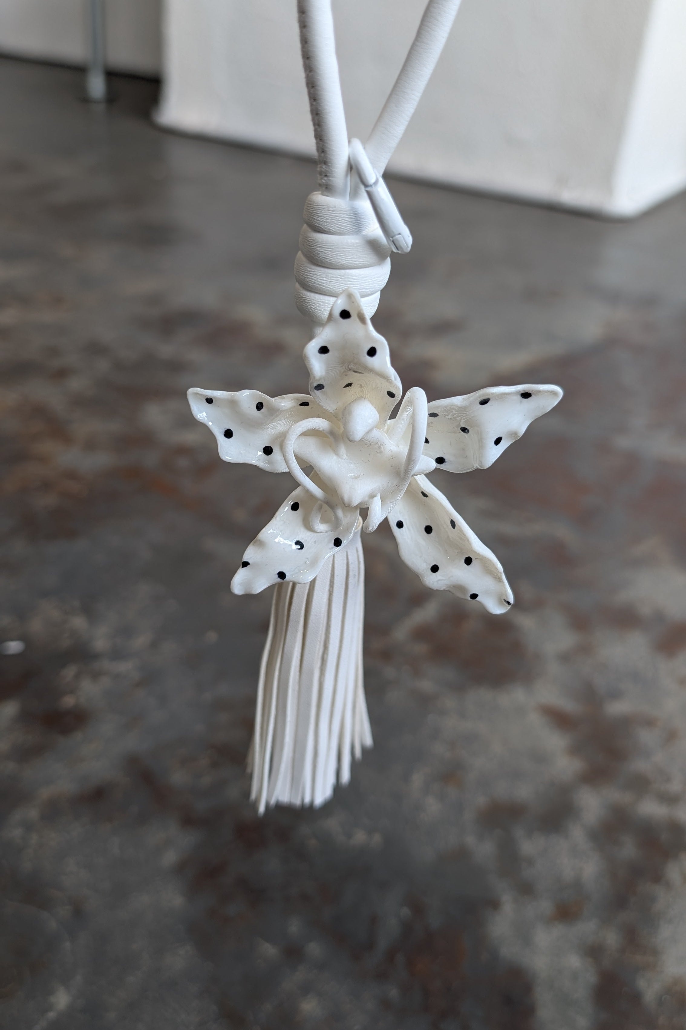 Dotted Orchid Bag Charm