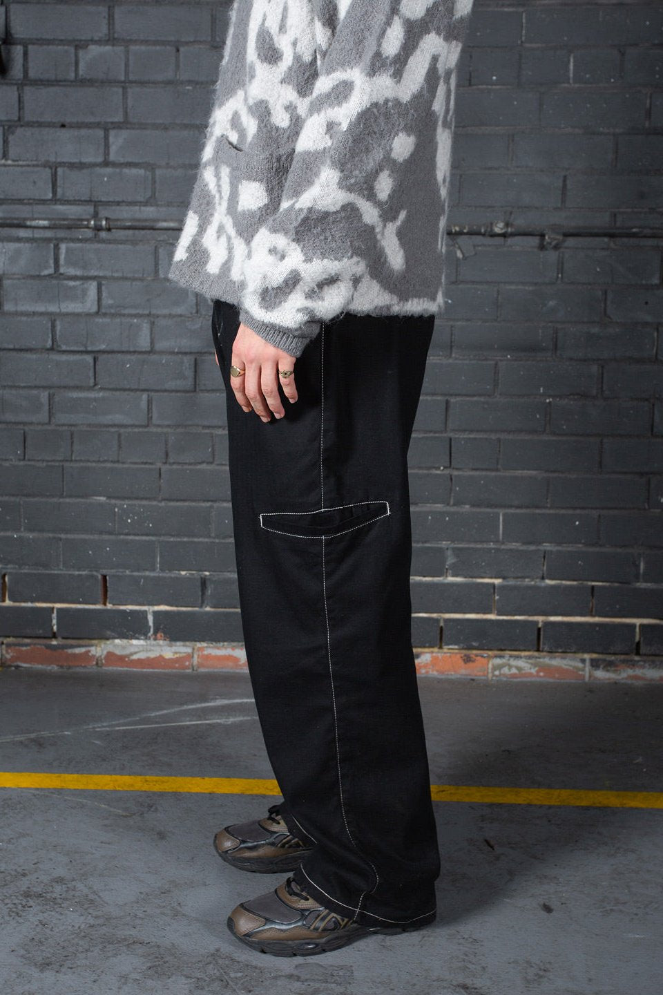 Tactile Herringbone Pants