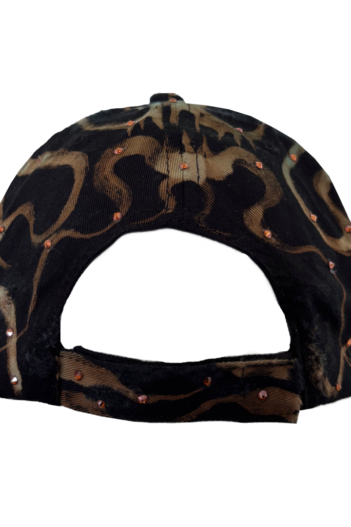 Reworked Embroidery Cap (Orange/Black/Crystals)
