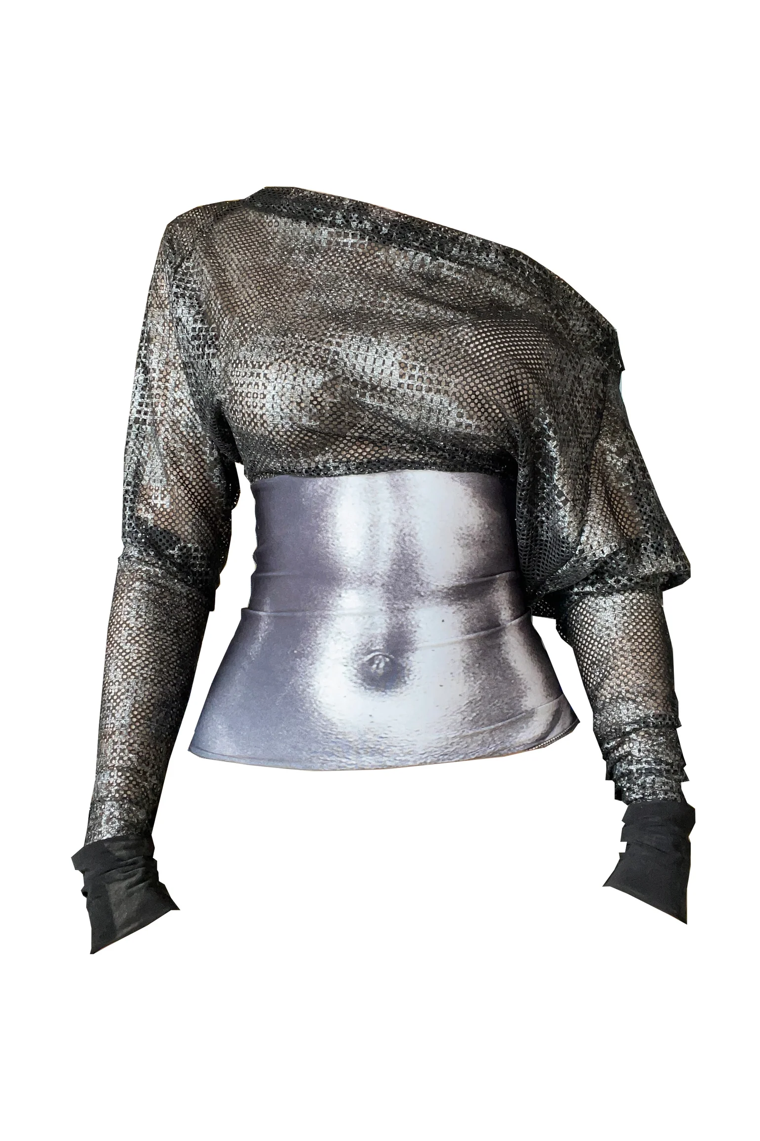 Embody Drawstring Top (Black/Silver)