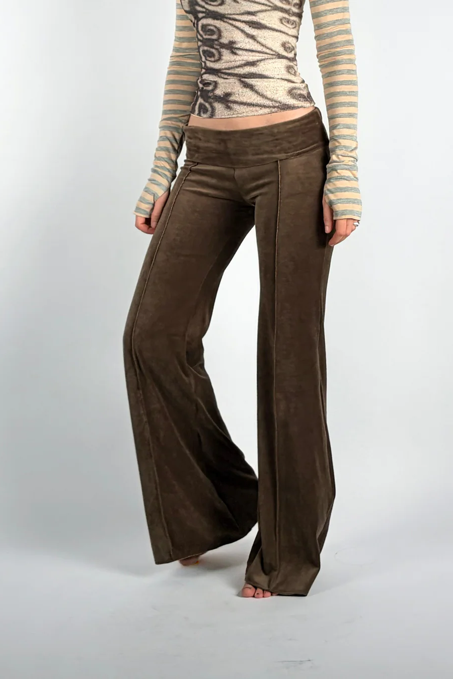 Velour Pintuck Pants