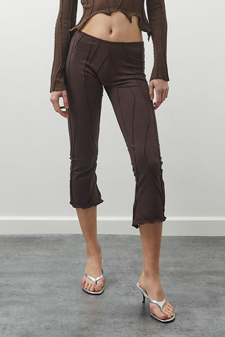 Mid-Calf Flared Pants (Chocolate)
