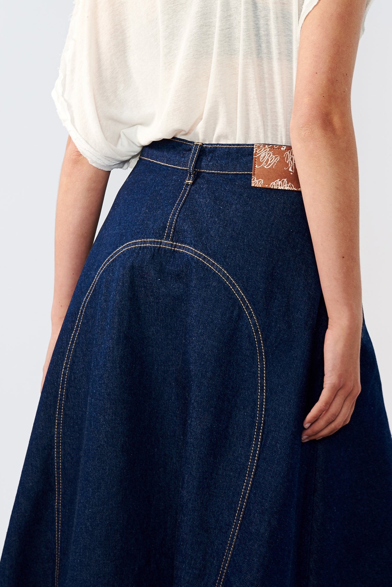 Mormon Rodeo Skirt (Dark Denim) – Solari Studio