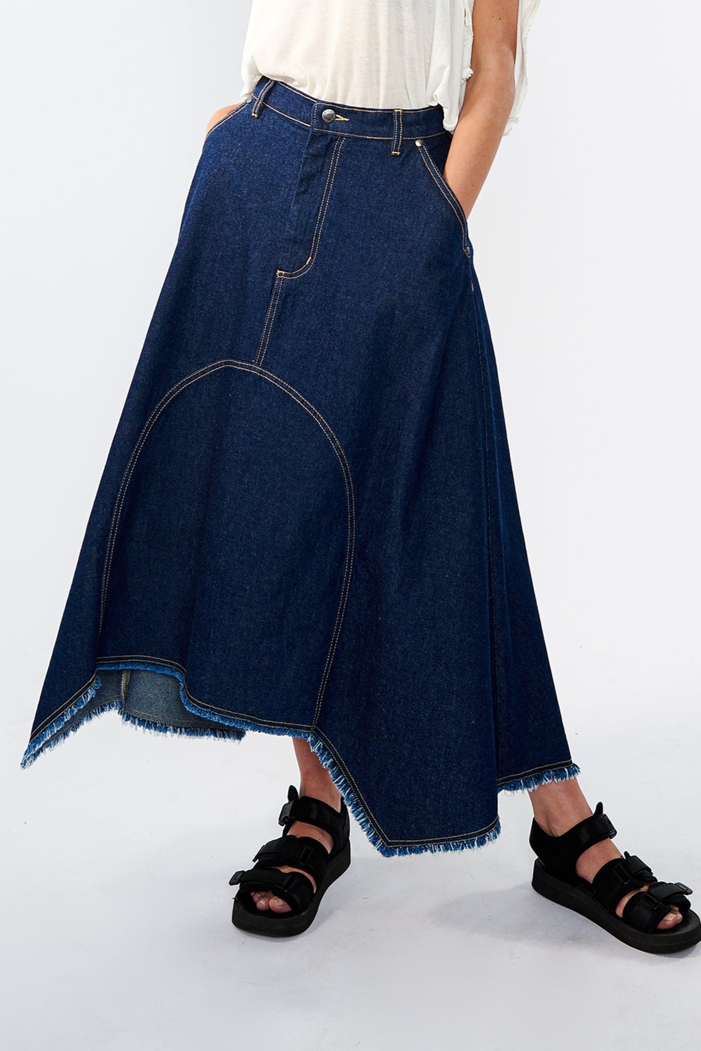 Mormon Rodeo Skirt (Dark Denim) – Solari Studio
